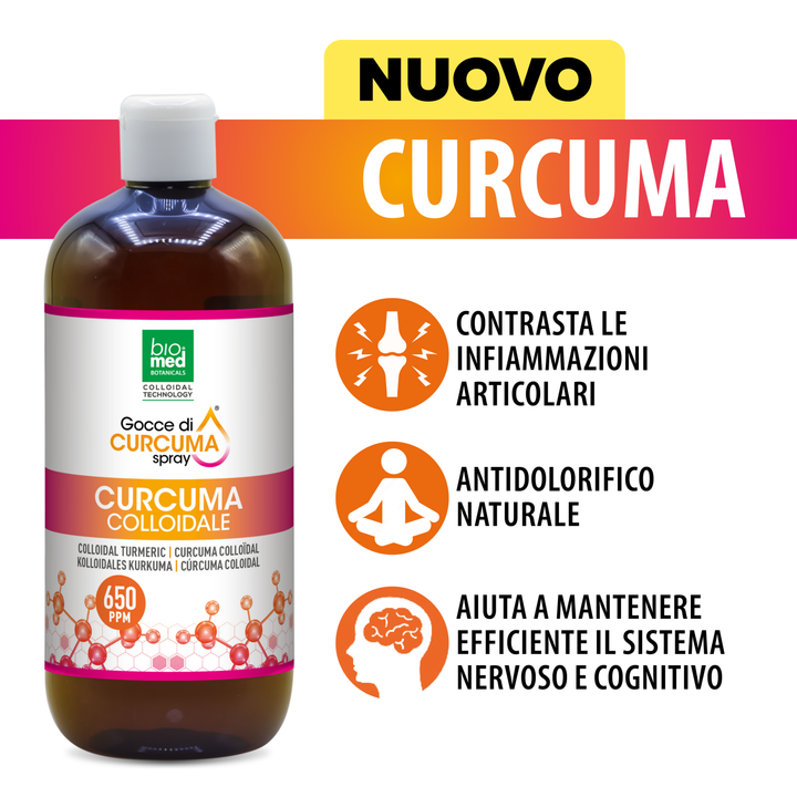 Curcuma colloidale spray sublinguale 650 ppm - 500 ml