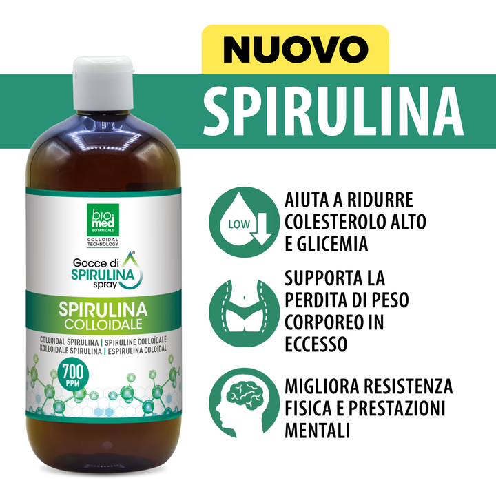 Spirulina colloidale spray sublinguale 700 ppm - 500 ml