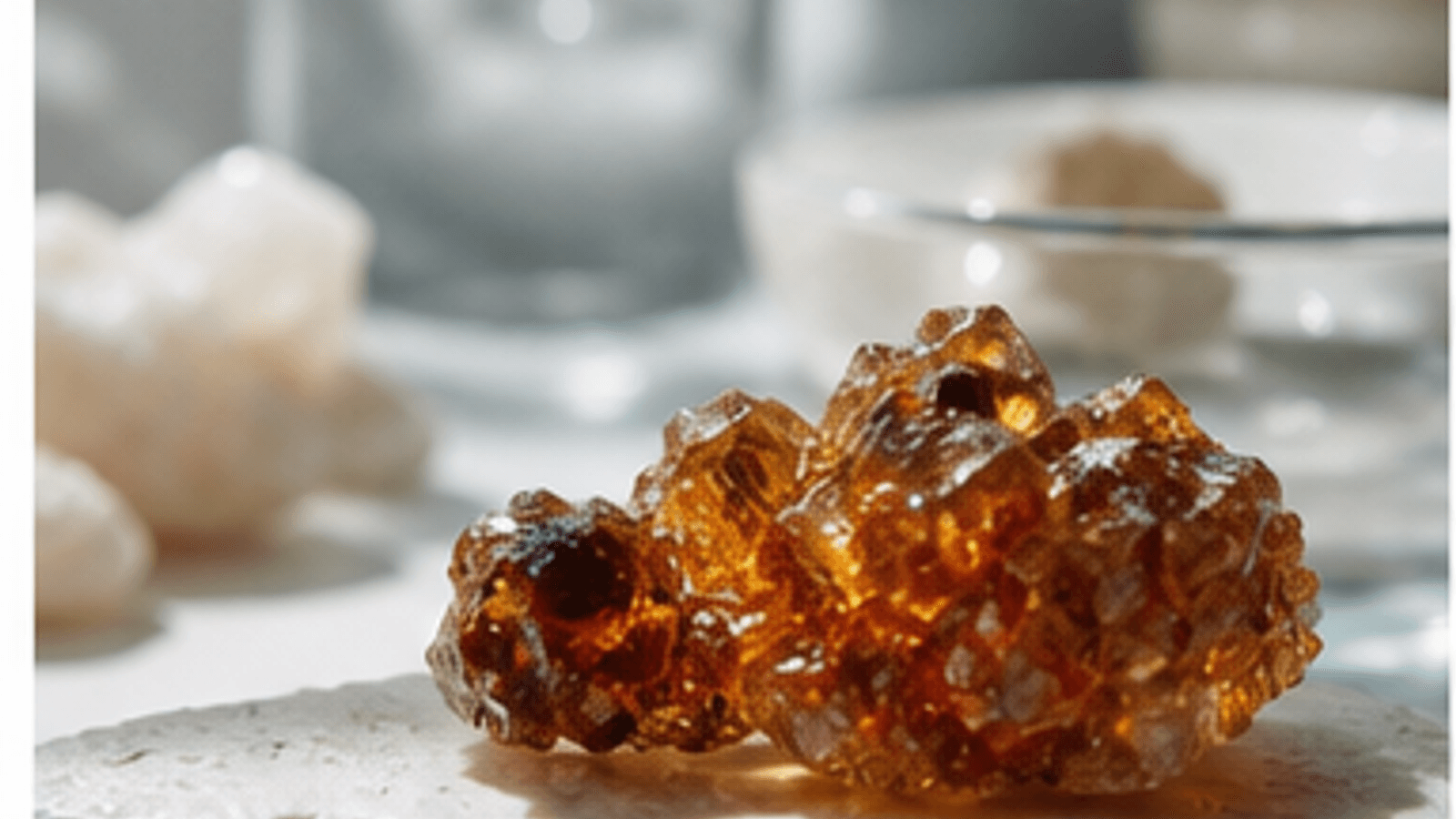 Guida editoriale Iodio Biomed con minerali ambrati, acqua e luce naturale