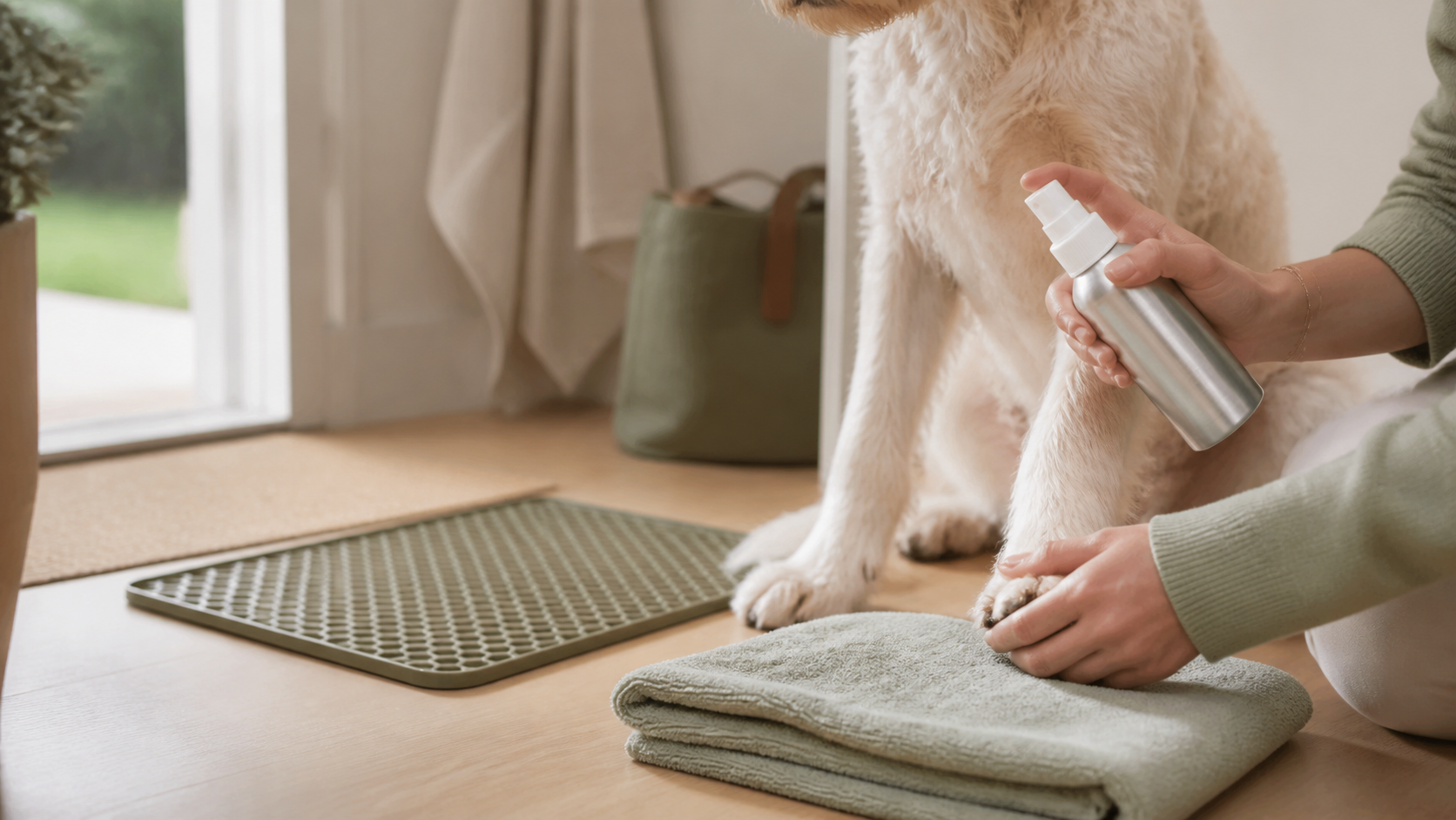 Routine zampe dopo passeggiata con Argento spray For Pet