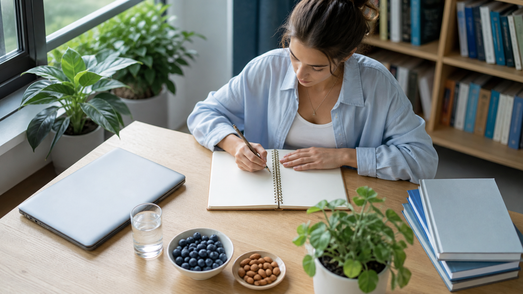 Studio e lavoro con una routine ordinata per il focus