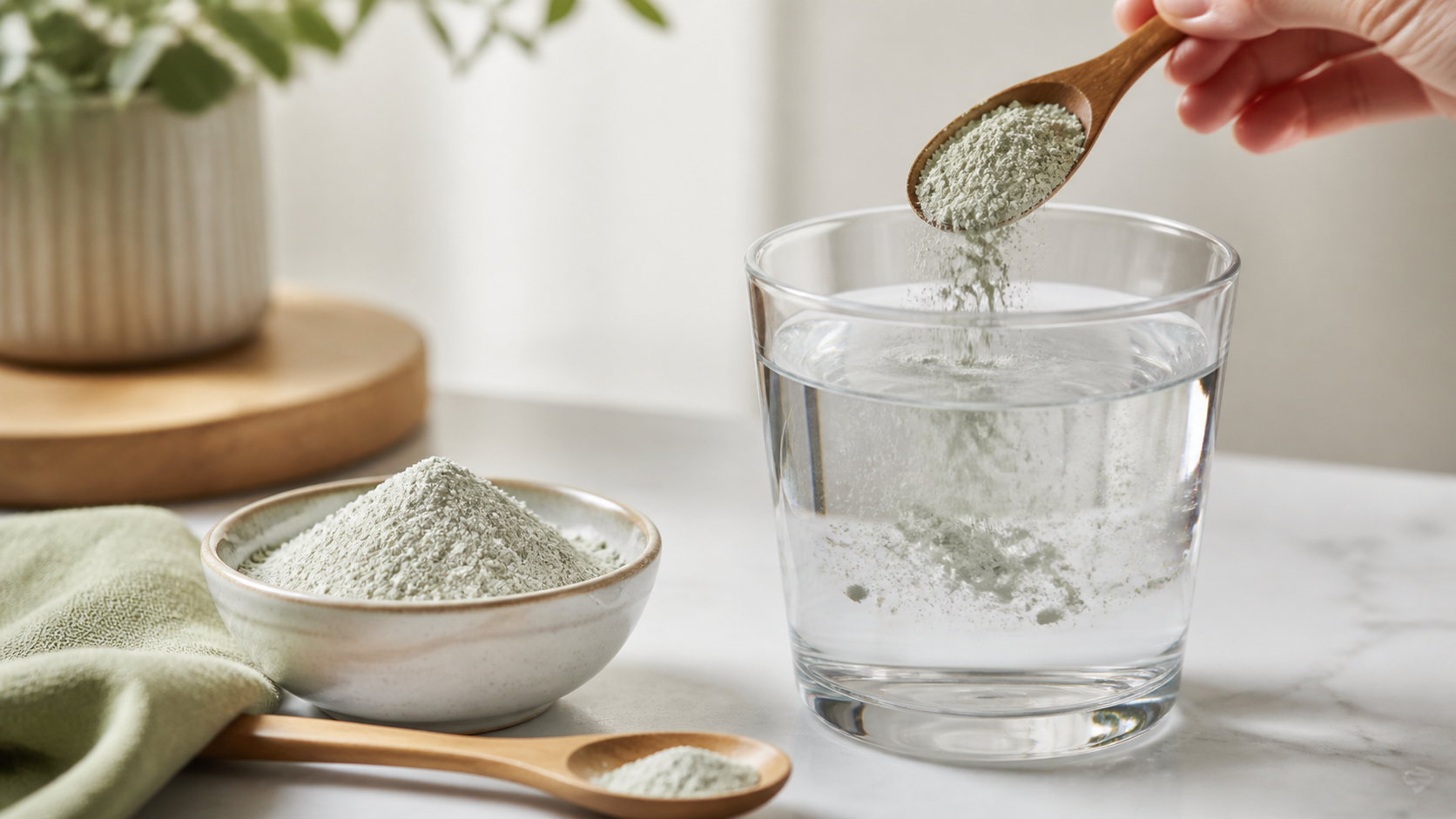 Zeolite Biomed in polvere miscelata in acqua