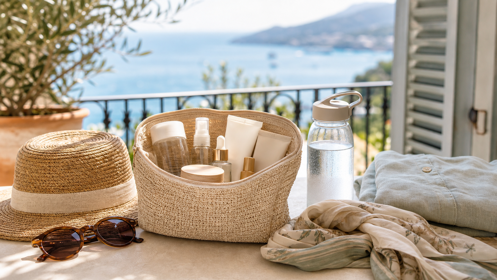 Beauty case estate e prodotti Biomed da viaggio