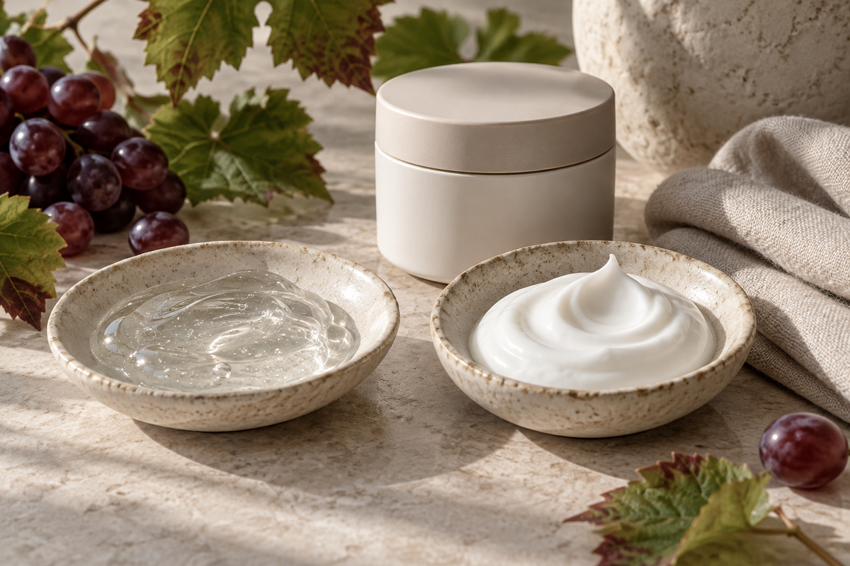 Due texture cosmetiche, gel e crema, per scegliere il gesto corpo