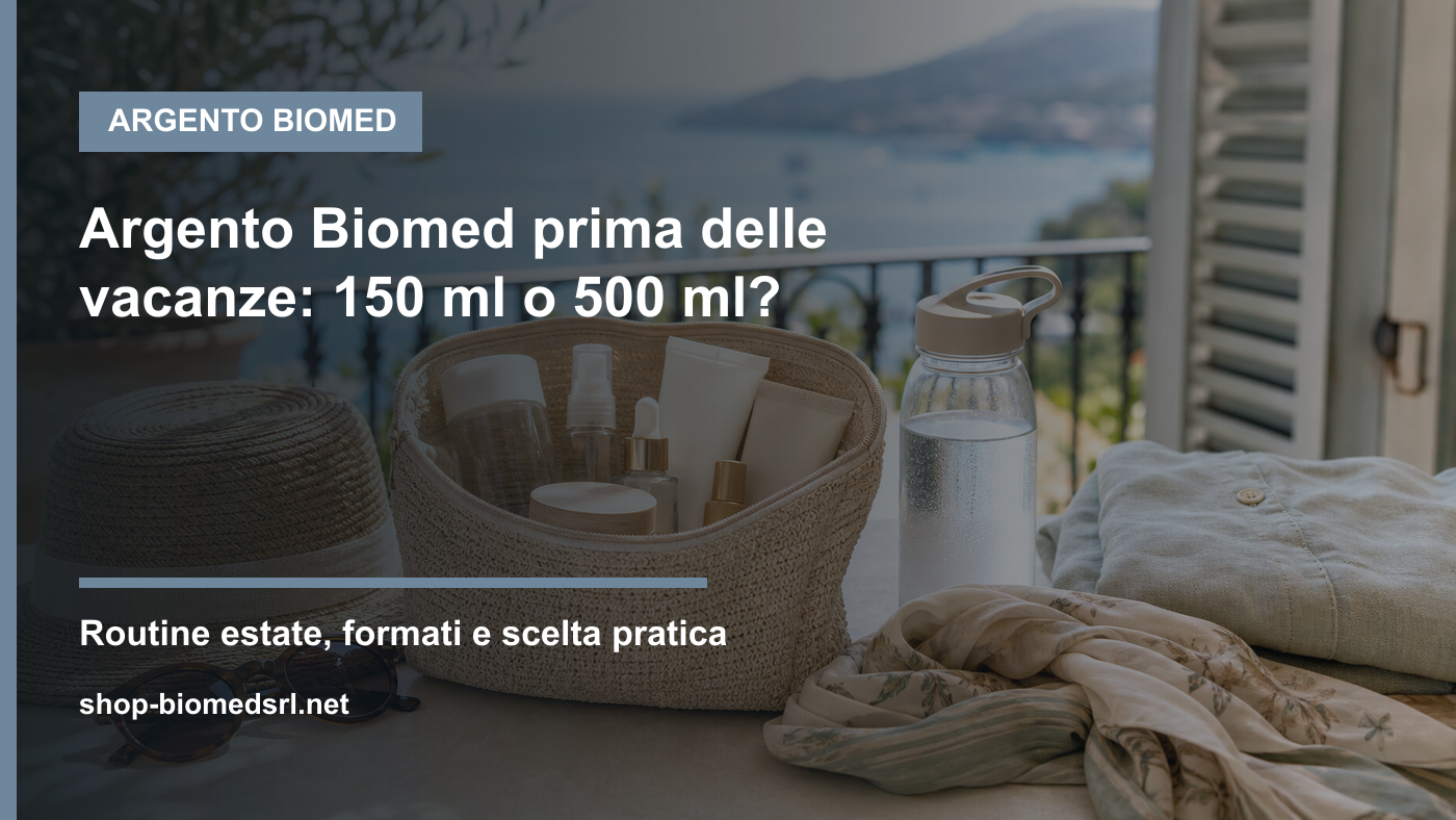 Argento Biomed in beauty case per vacanze e routine estate