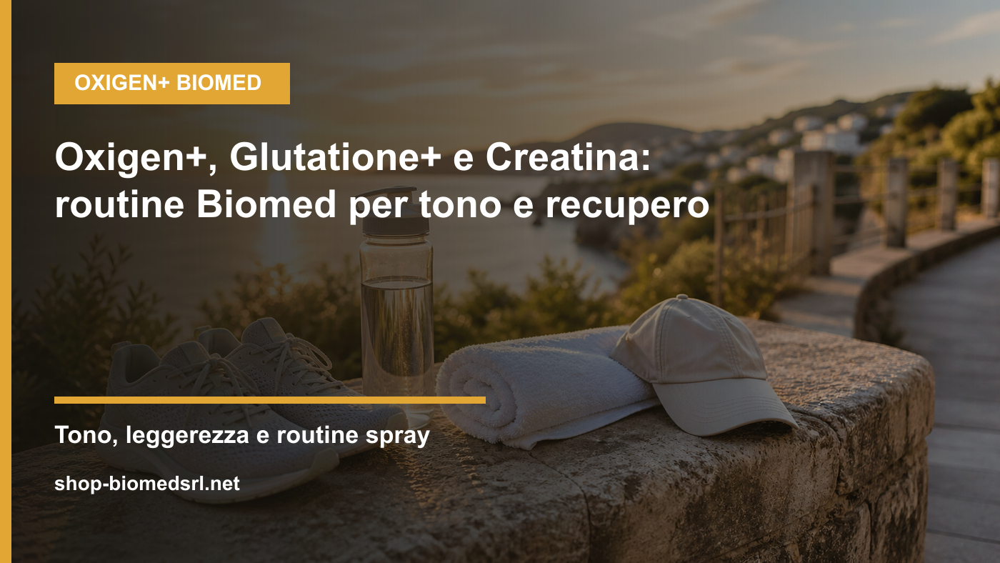 Oxigen+, Glutatione+ e Creatina Biomed per tono e recupero attivo