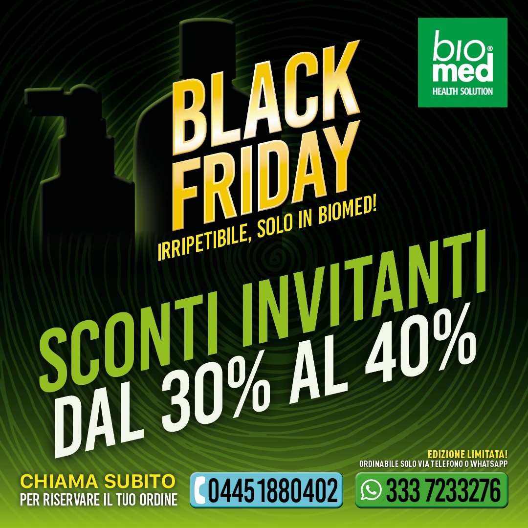 Black Friday Biomed 2025: Sconti dal 30% al 40% su Cosmetica & Spray