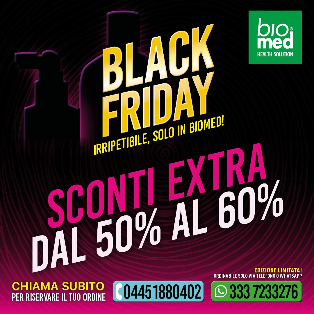 Black Friday Biomed 2025: Sconti dal 50% al 60% su Cosmetica & Spray