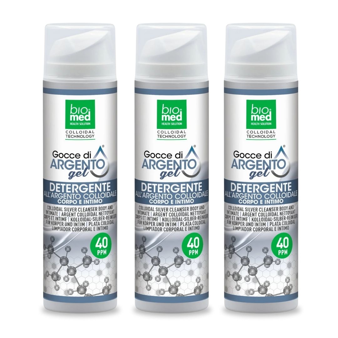Gel detergente corpo e intimo - Argento attivo - 200 ml - Biomed Colloidali - Sito Ufficiale - Acquista quì i tuoi colloidali Spray