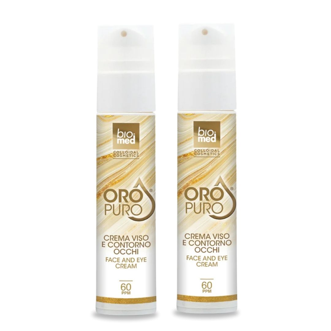 CREMA REGENERADORA PARA ROSTRO Y CONTORNO DE OJOS CON ORO COLOIDAL ACTIVO 60ppm - BIOMED 50ml