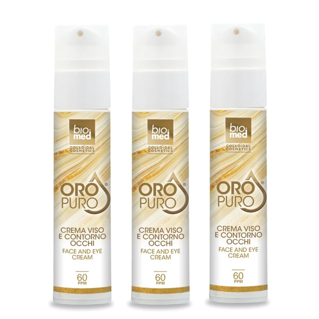 CREMA REGENERADORA PARA ROSTRO Y CONTORNO DE OJOS CON ORO COLOIDAL ACTIVO 60ppm - BIOMED 50ml