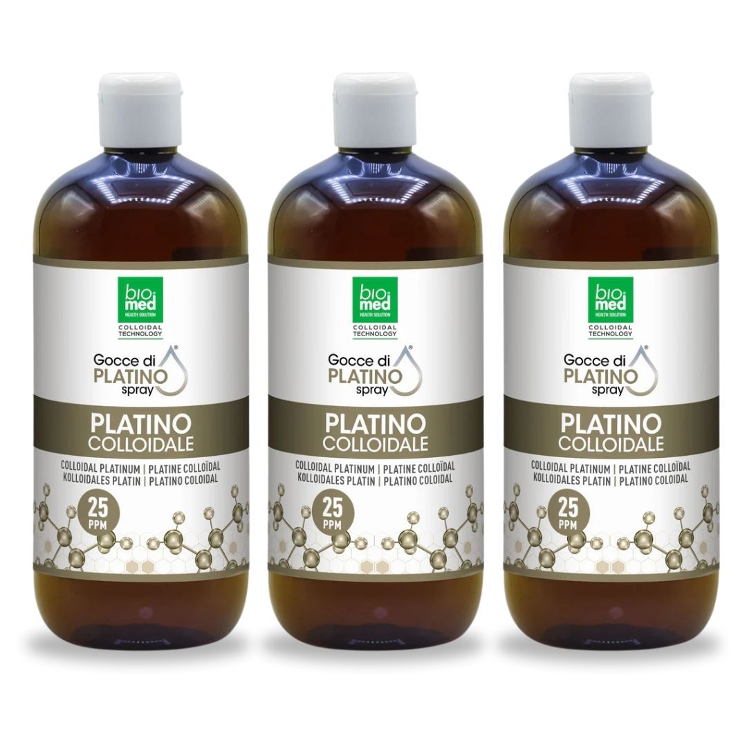 Confezione da 3 Platino spray sublinguale Biomed 500 ml