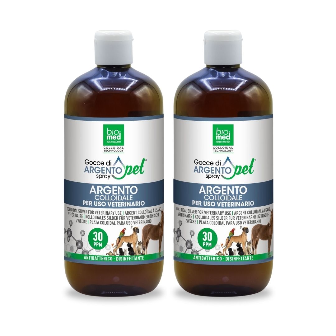 SILVERPET ACTIVE COLLOIDAL SILVER DROPS SPRAY FOR VETERINARY USE - BIOMED - 500 ml. - 30 ppm