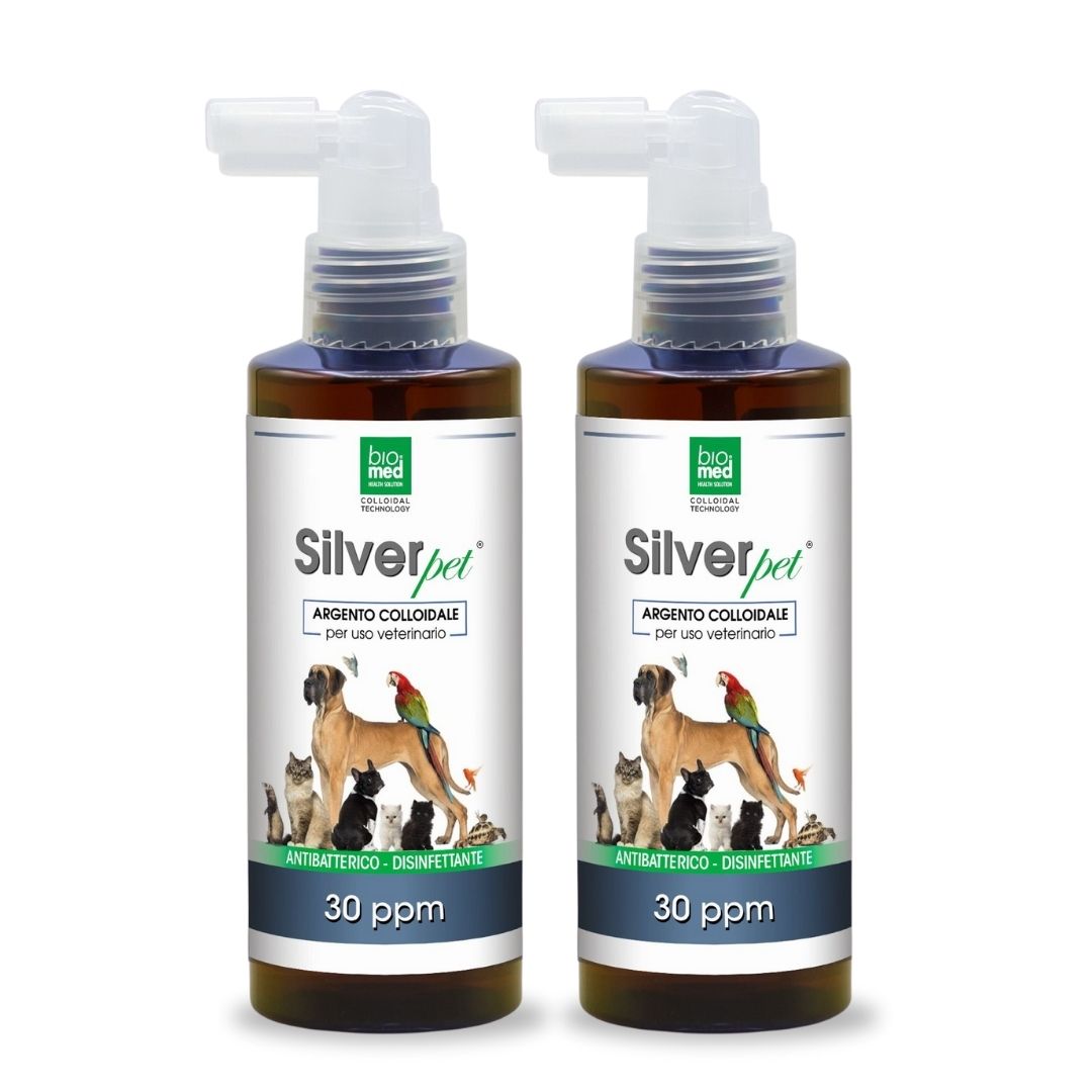 SILVERPET ACTIVE COLLOIDAL SILVER DROPS SPRAY FOR VETERINARY USE - BIOMED - 150 ml. - 30 ppm
