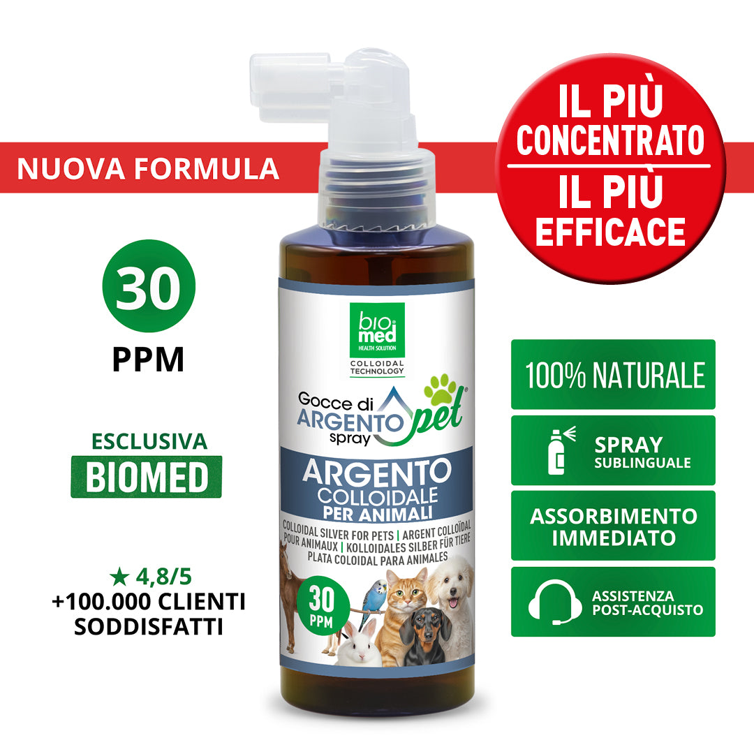 Argento FOR PET – Argento Colloidale Spray Biomed per animali - 150ml - Biomed Colloidali - Sito Ufficiale - Acquista quì i tuoi colloidali Spray
