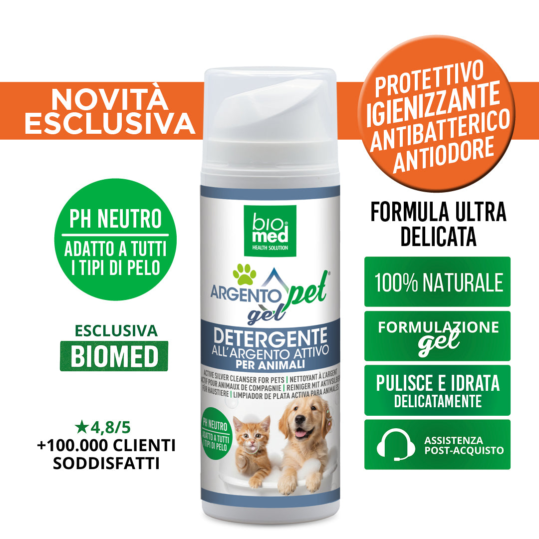 Argento For Pet Gel Biomed – Detergente Dermo-Protettivo Naturale per animali - 150ml - Biomed Colloidali - Sito Ufficiale - Acquista quì i tuoi colloidali Spray