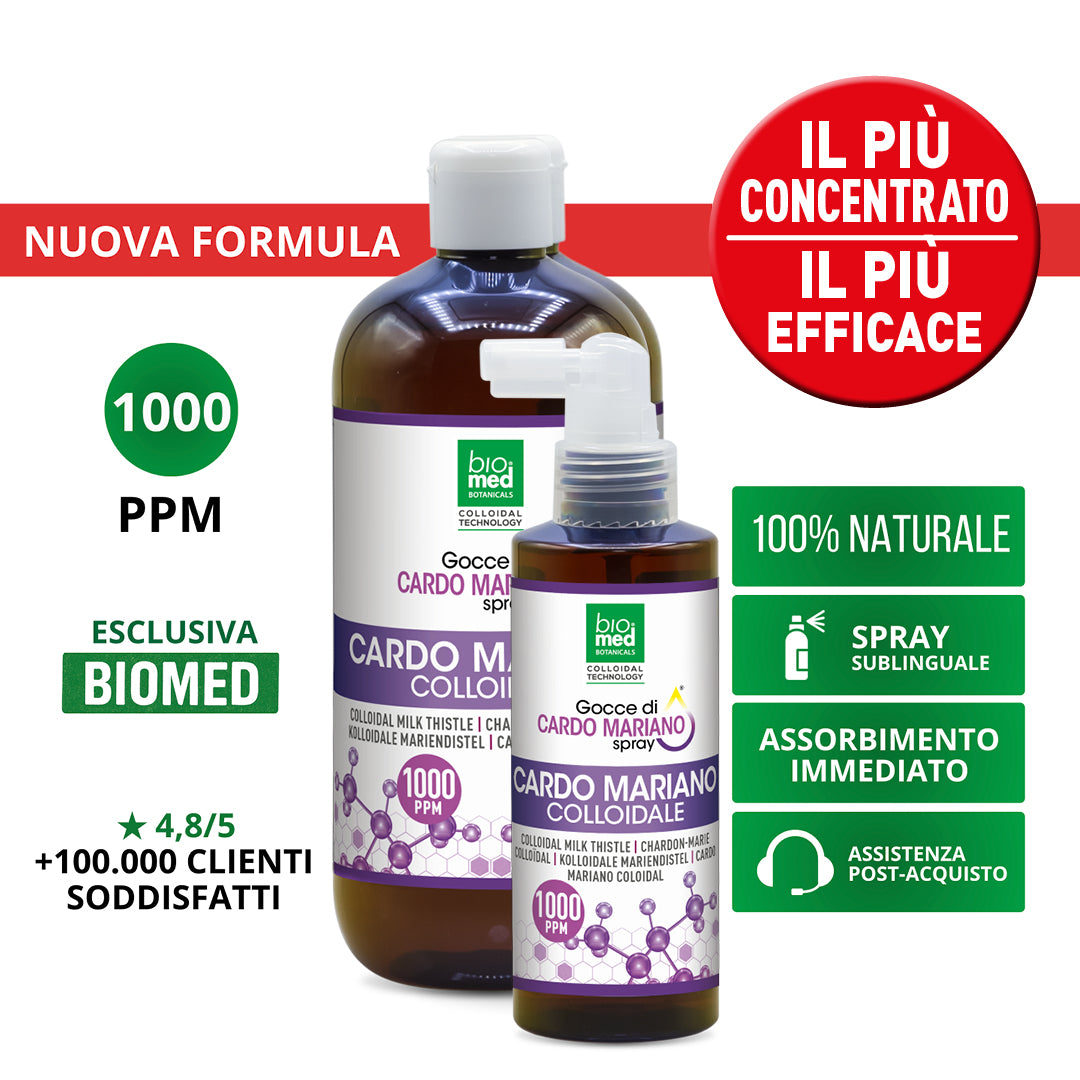 CARDO MARIANO COLLOIDALE SPRAY SUBLINGUALE BIOMED 1000 ppm - 150/500 ml - Biomed Colloidali - Sito Ufficiale - Acquista quì i tuoi colloidali Spray