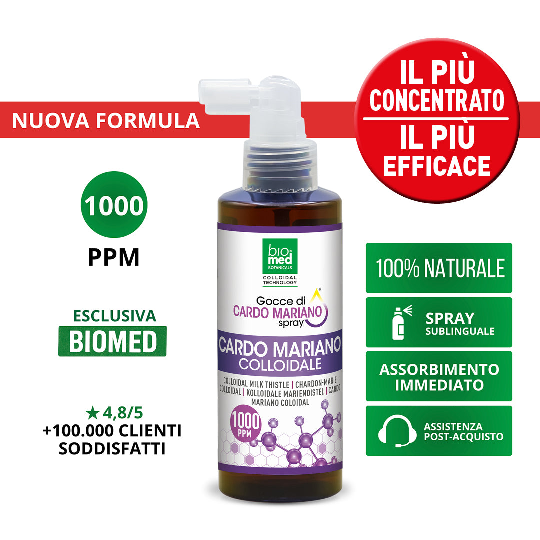 CARDO MARIANO COLLOIDALE SPRAY SUBLINGUALE BIOMED 1000 ppm - 150/500 ml - Biomed Colloidali - Sito Ufficiale - Acquista quì i tuoi colloidali Spray