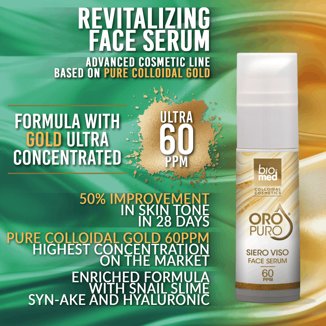 COLLOIDAL GOLD REVITALIZING FACE SERUM PURE 60PPM - BIOMED 30ML