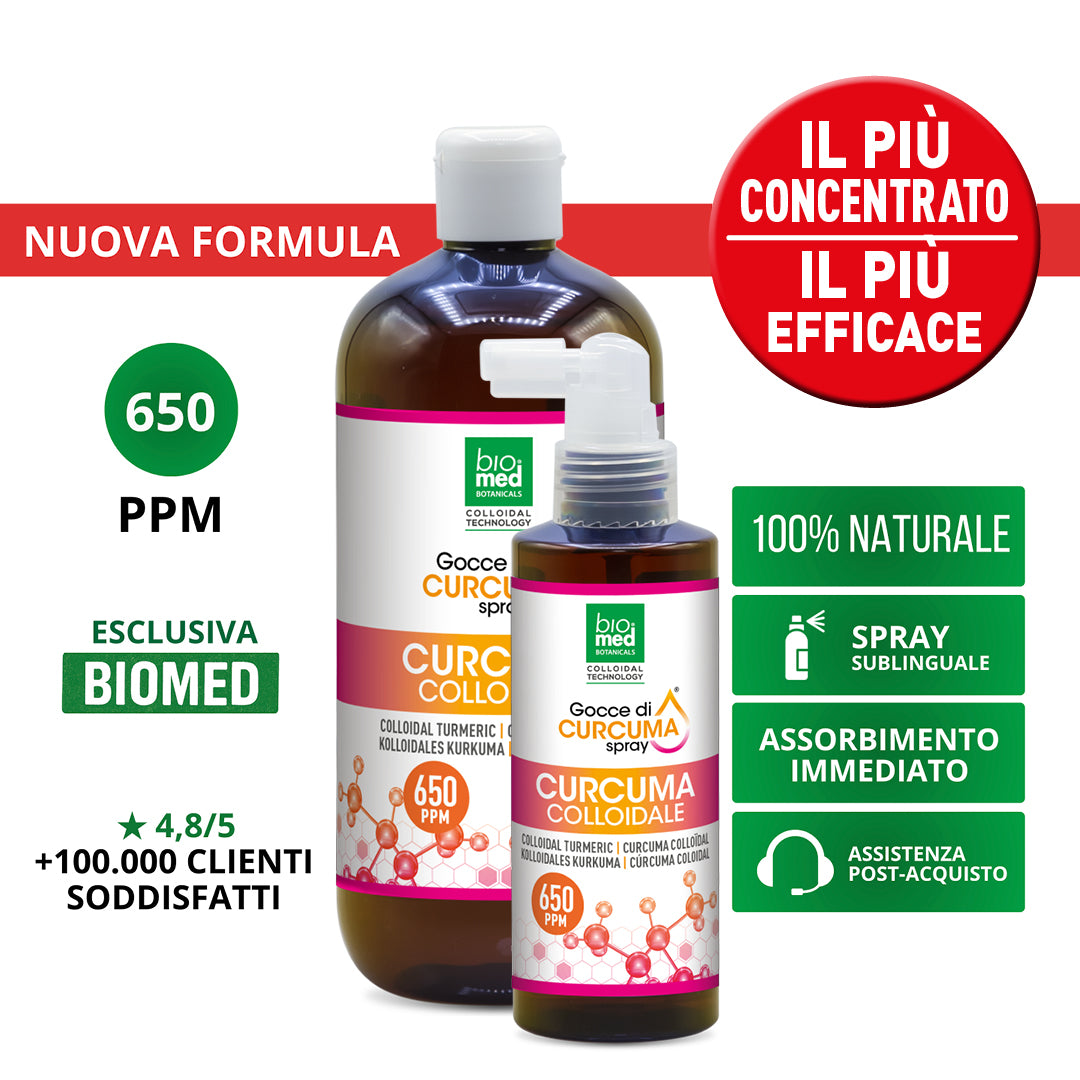 CURCUMA COLLOIDALE SPRAY SUBLINGUALE BIOMED 650 ppm - 150500 ml