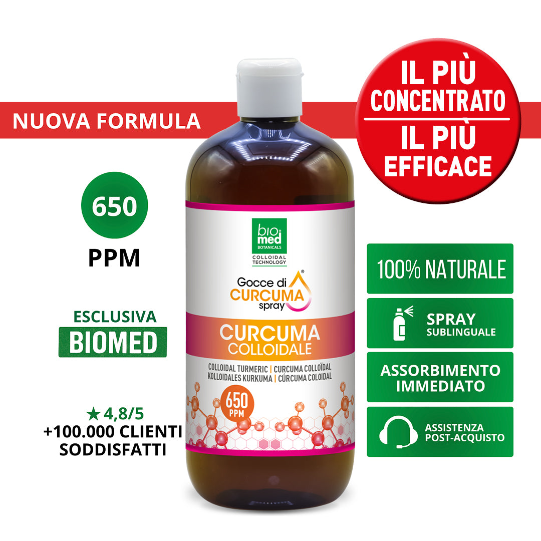 CURCUMA COLLOIDALE SPRAY SUBLINGUALE BIOMED 650 ppm - 500 ml