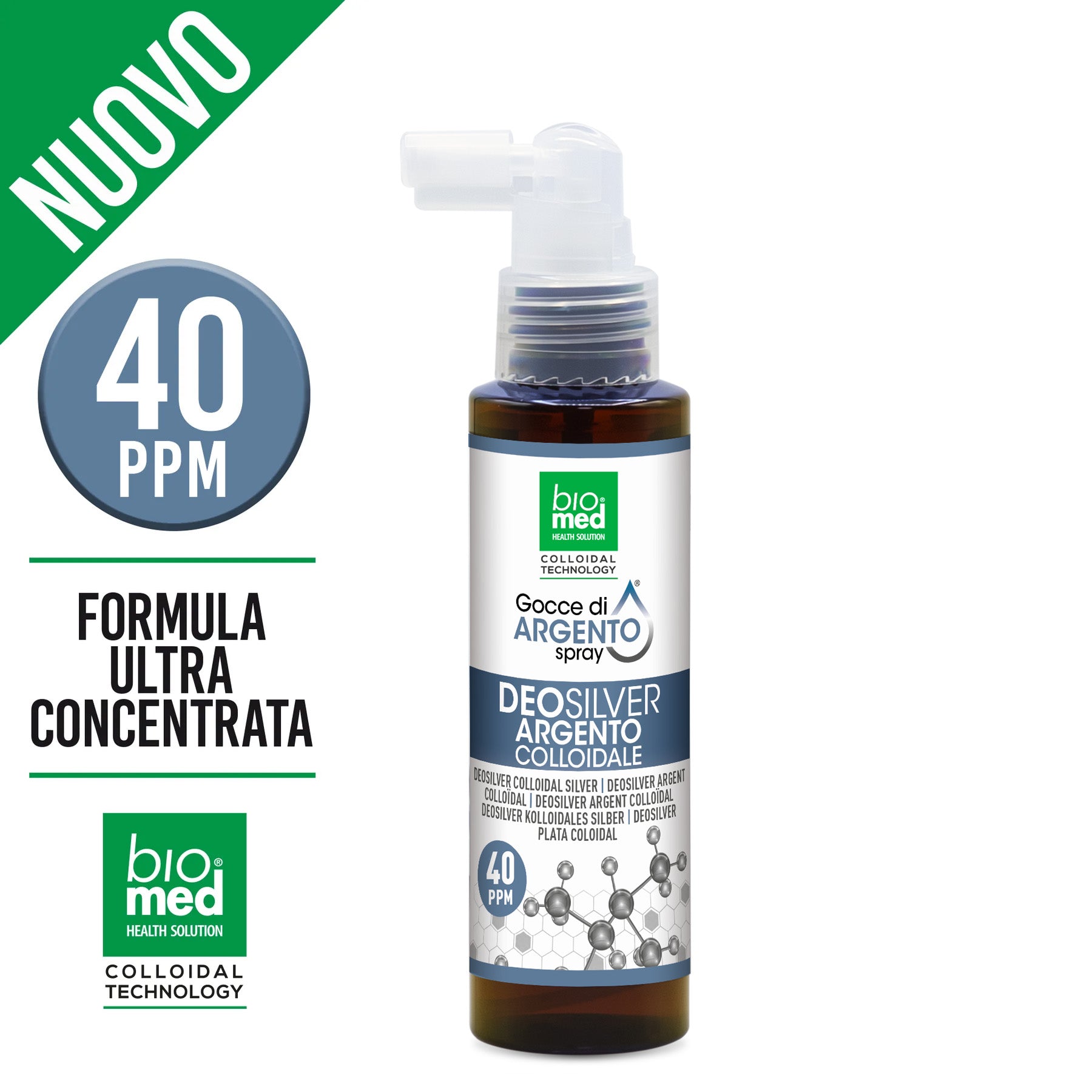 Deodorante Naturale Spray all'Argento Colloidale 40 PPM - Biomed Srl