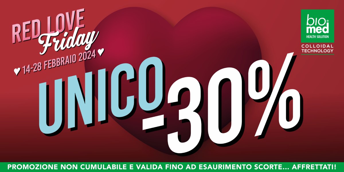L'UNICO 30 per cento RED LOVE FRIDAY BIOMED