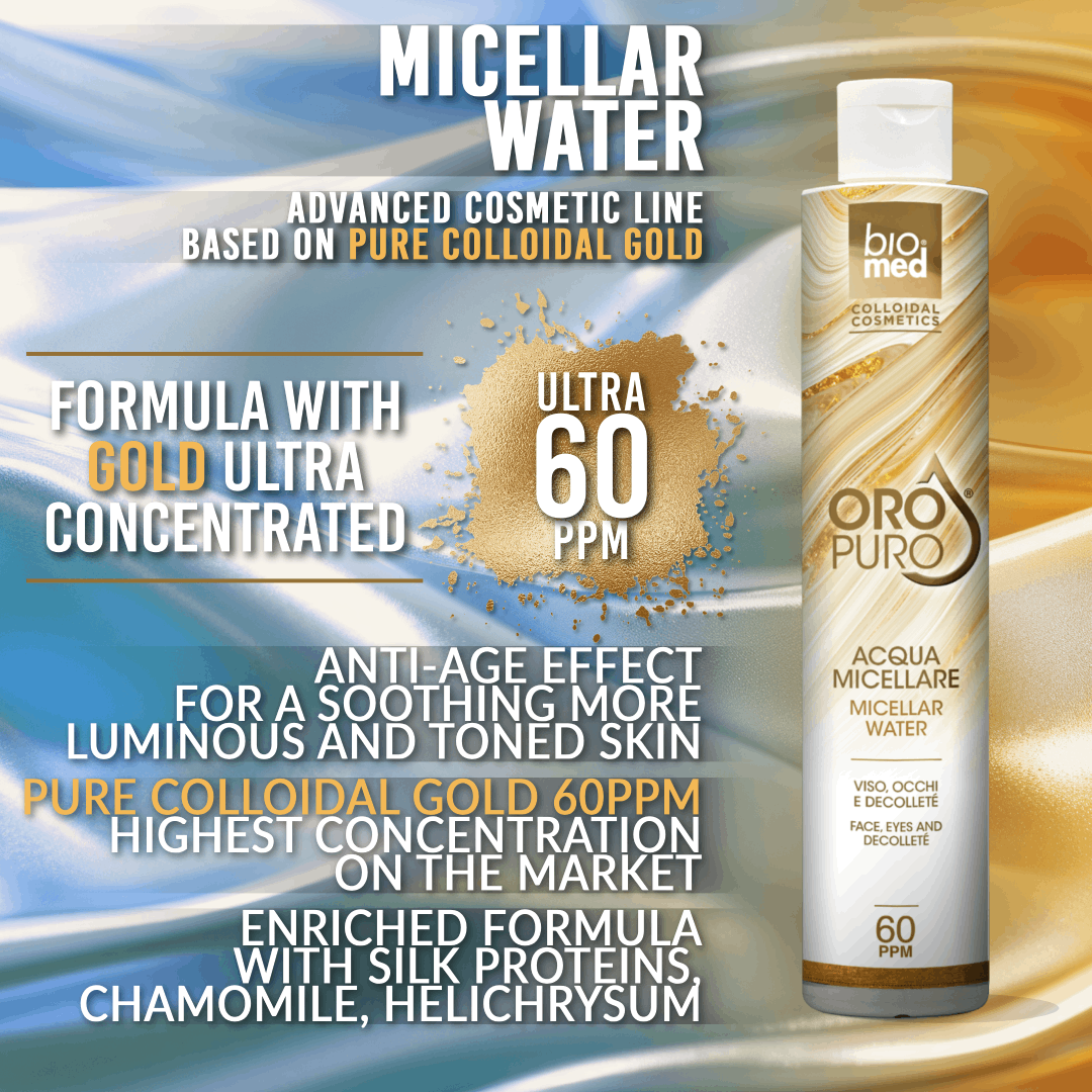 MICELLAR WATER WITH PURE COLLOIDAL GOLD 60PPM - BIOMED 250ML
