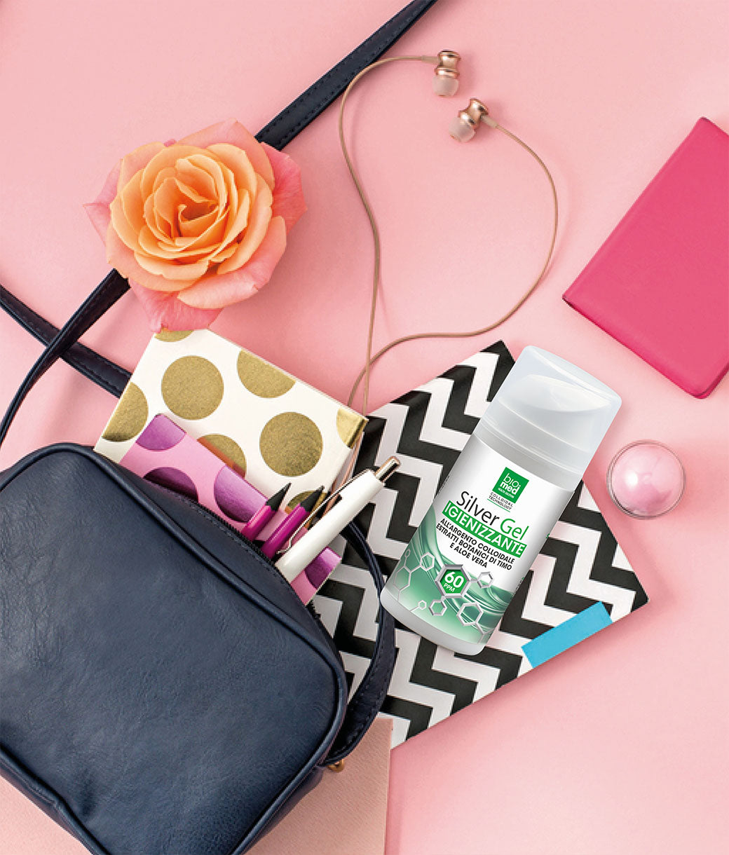 PRATICO E TASCABILE CON UNA TECNOLOGIA UNICA ARGENTO COLLOIDALE PURO - SILVER GEL IGIENIZZANTE BIOMED - 100 ml. - 60 ppm