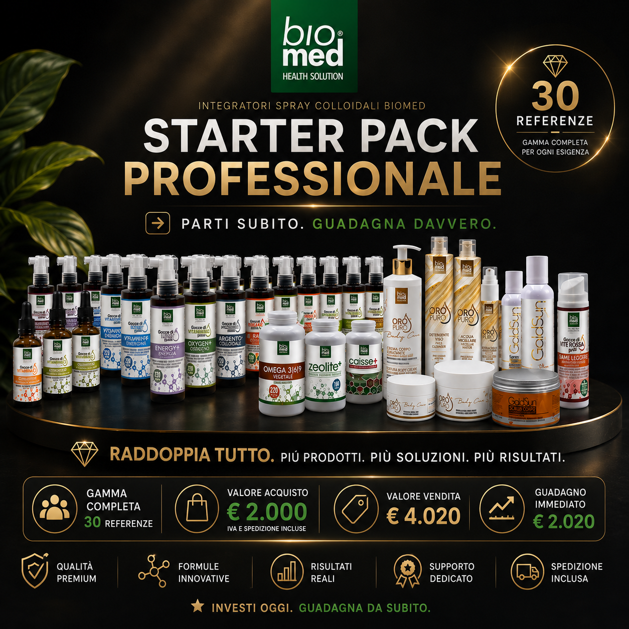 Professional Starter Pack Retail Biomed per rivenditori B2B