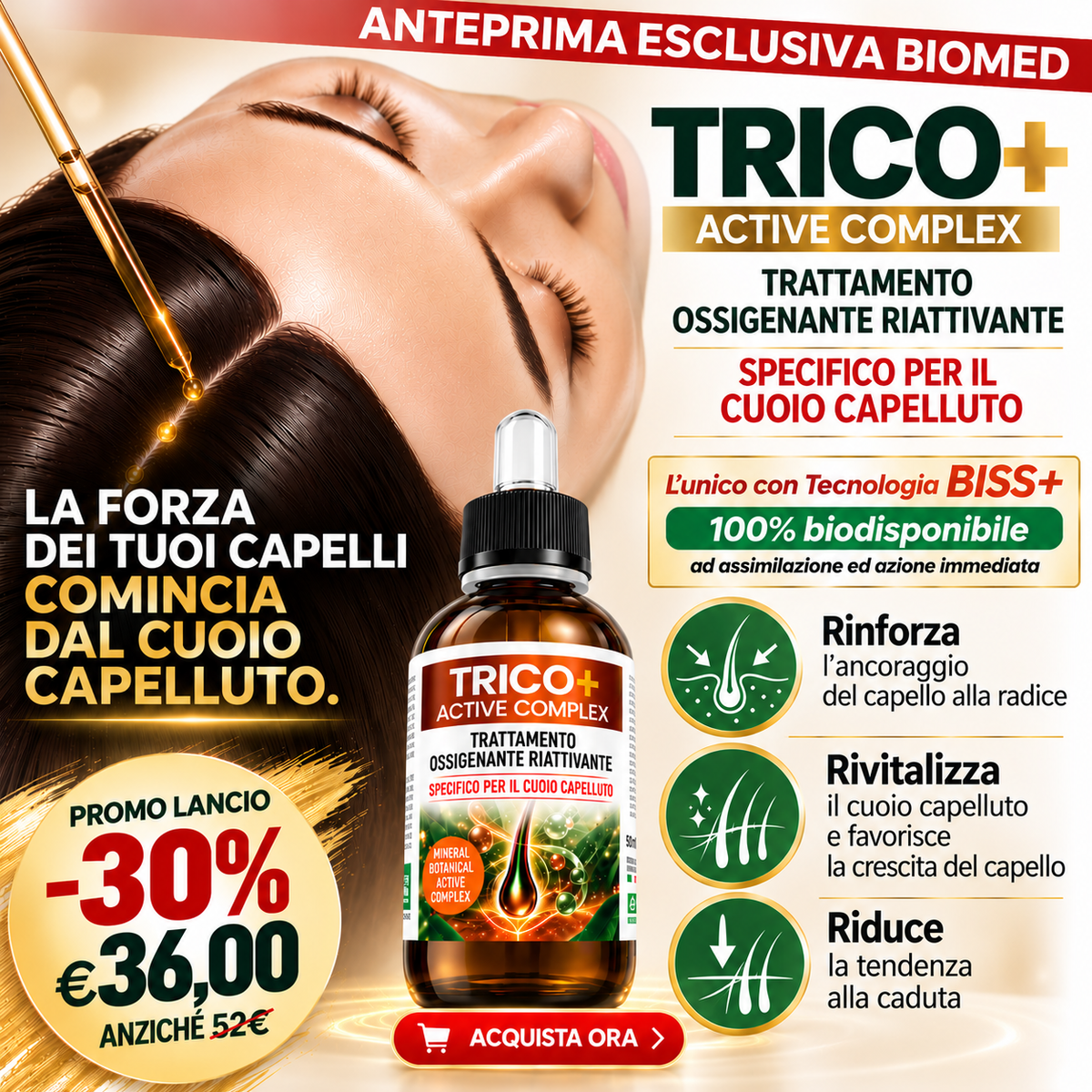 TRICO+ Trattamento Rivitalizzante specifico per Cuoio Capelluto 50 ml | Biomed - Biomed Colloidali - Sito Ufficiale - Acquista quì i tuoi colloidali Spray