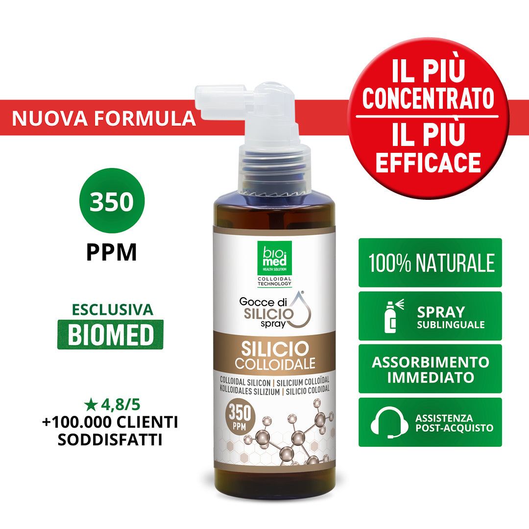 SILICIO COLLOIDALE SPRAY SUBLINGUALE BIOMED 350 ppm - 150 ml