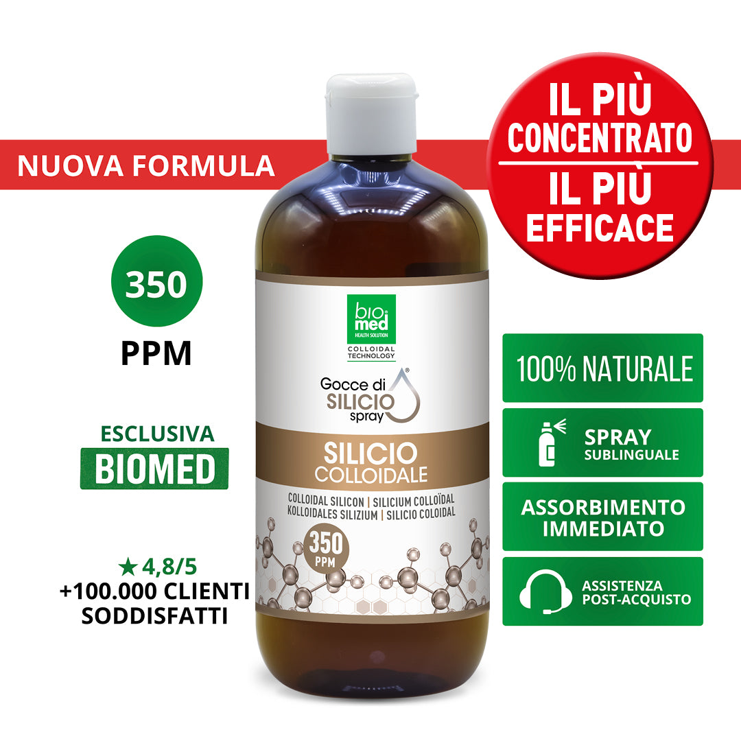 SILICIO COLLOIDALE SPRAY SUBLINGUALE BIOMED 350 ppm - 500 ml