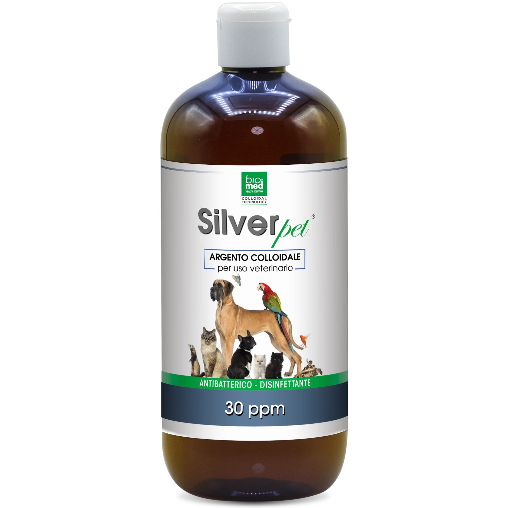 SilverPet Argento colloidale Attivo veterinario biomed - Nano Gocce - 500ml - 30ppm