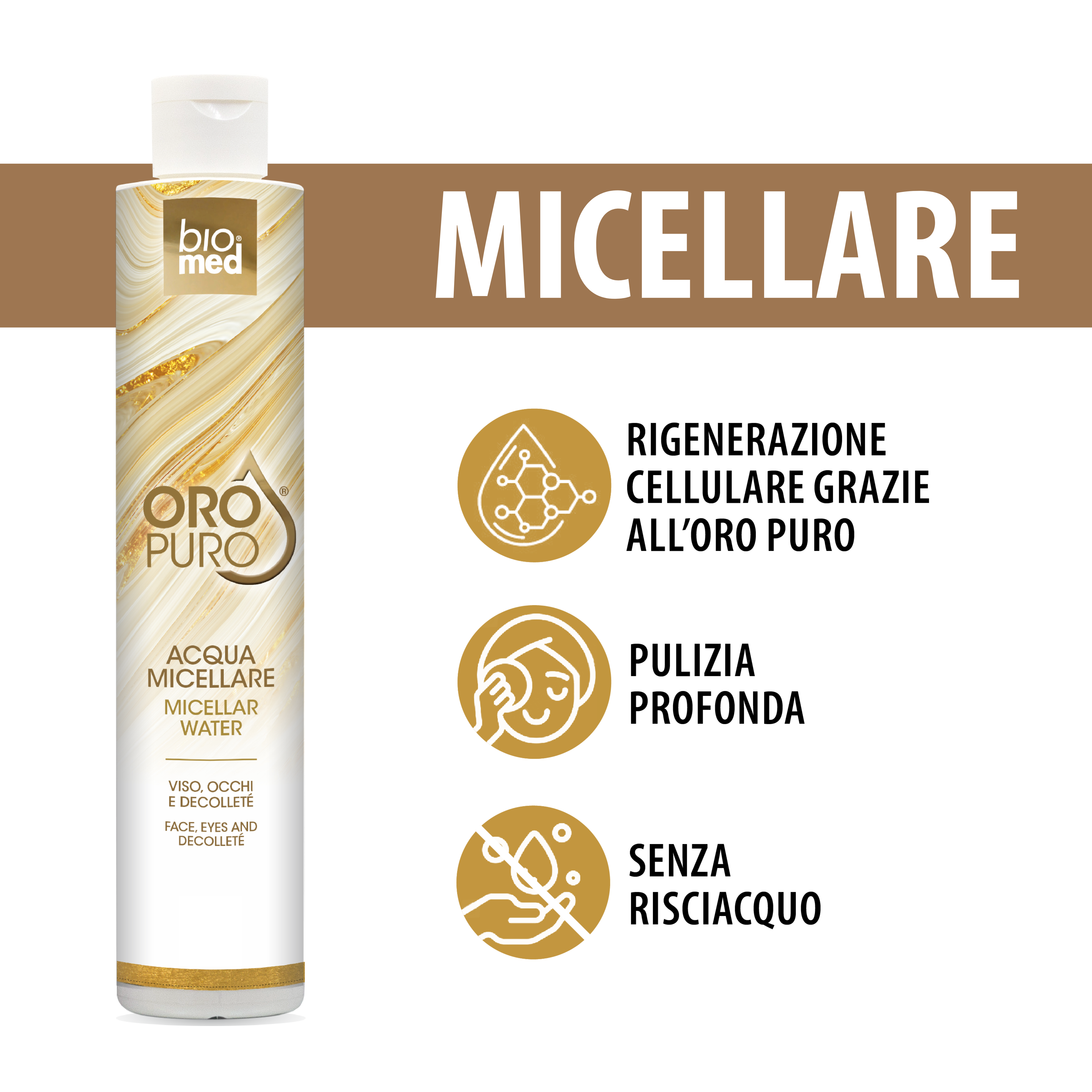 Acqua micellare Oro puro - 250ml - Biomed Colloidali - Sito Ufficiale - Acquista quì i tuoi colloidali Spray