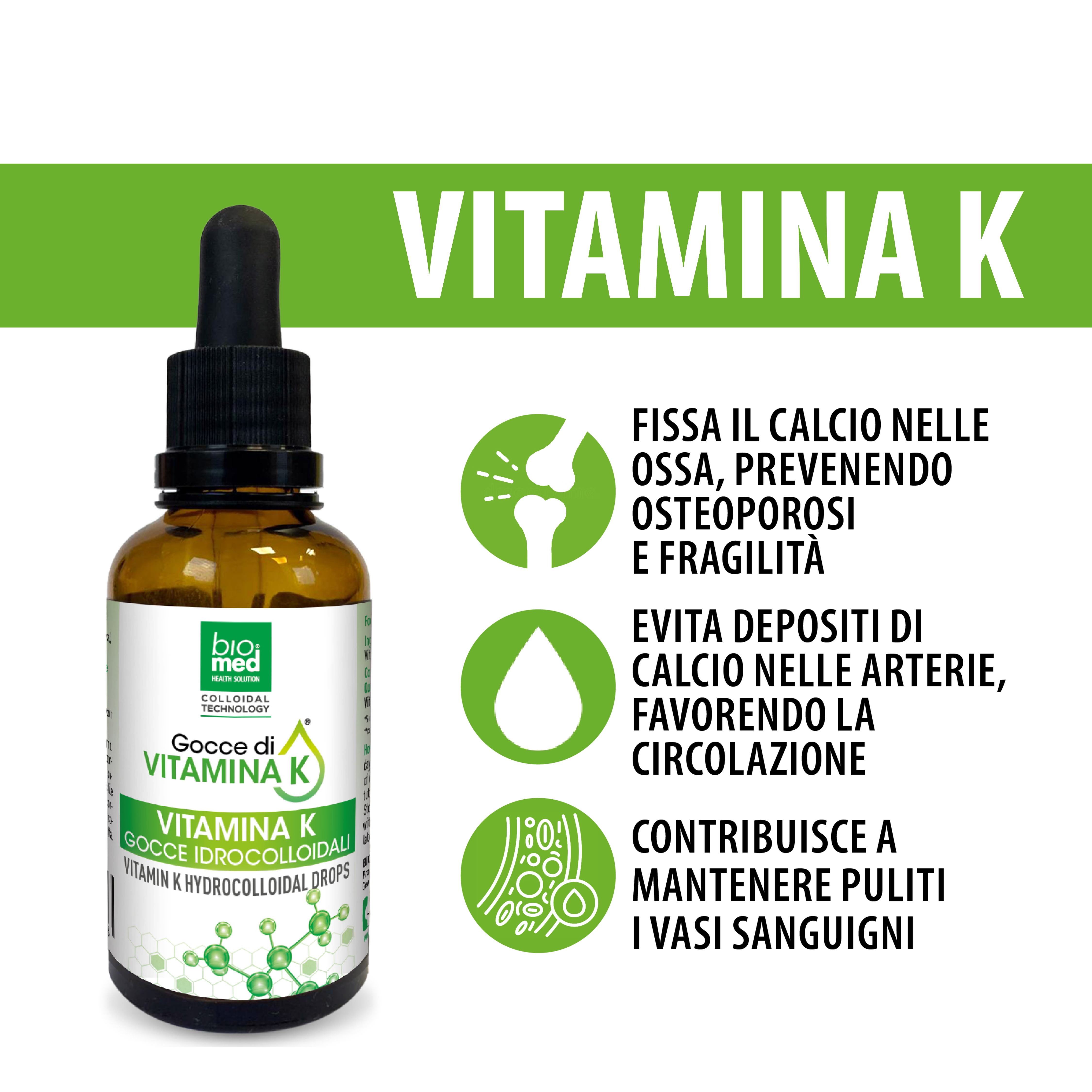 Vitamina k2 idro-colloidale gocce sublinguali - 50 ml - Biomed Colloidali - Sito Ufficiale - Acquista quì i tuoi colloidali Spray