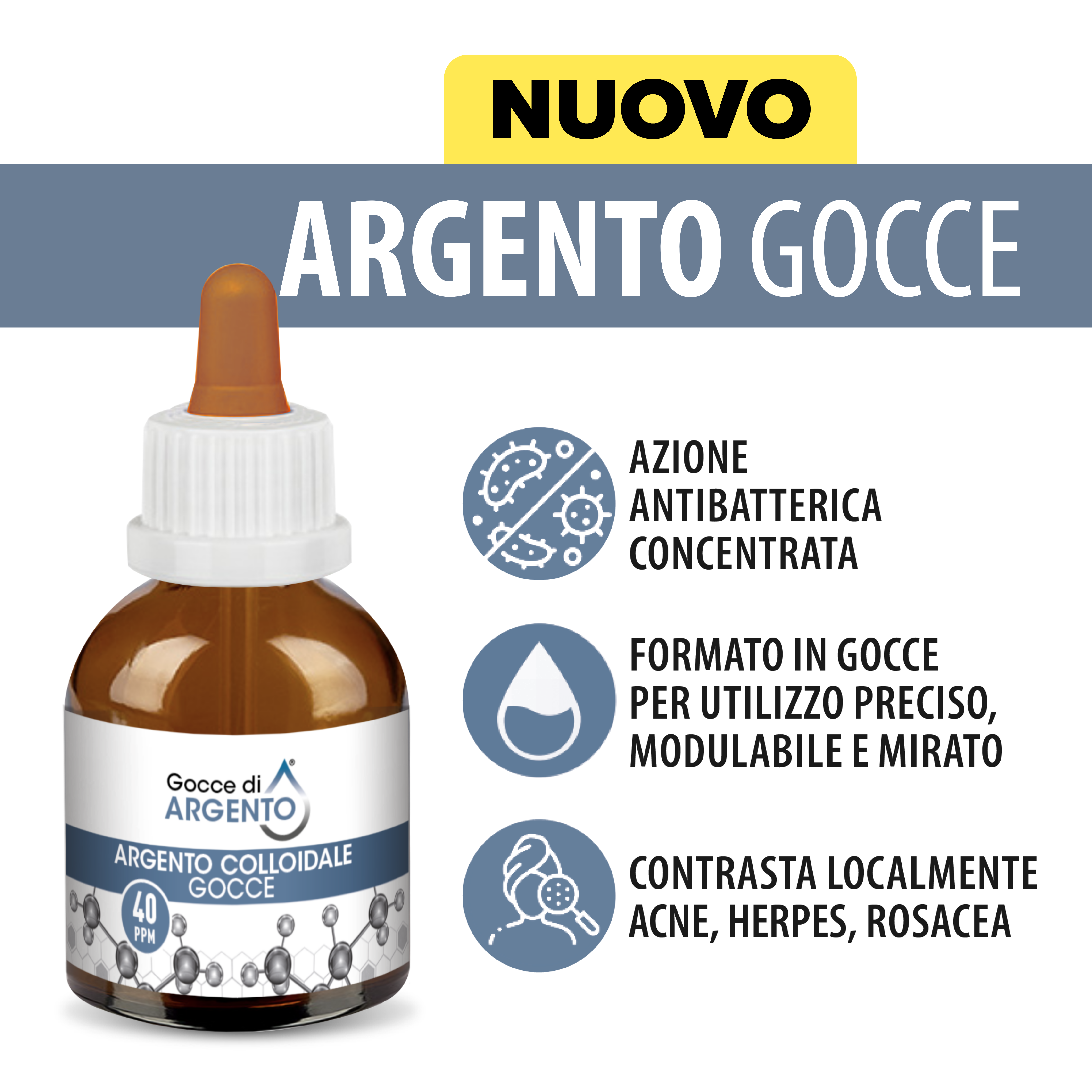 Argento colloidale in gocce sublinguali 40 ppm - 50 ml - Biomed Colloidali - Sito Ufficiale - Acquista quì i tuoi colloidali Spray