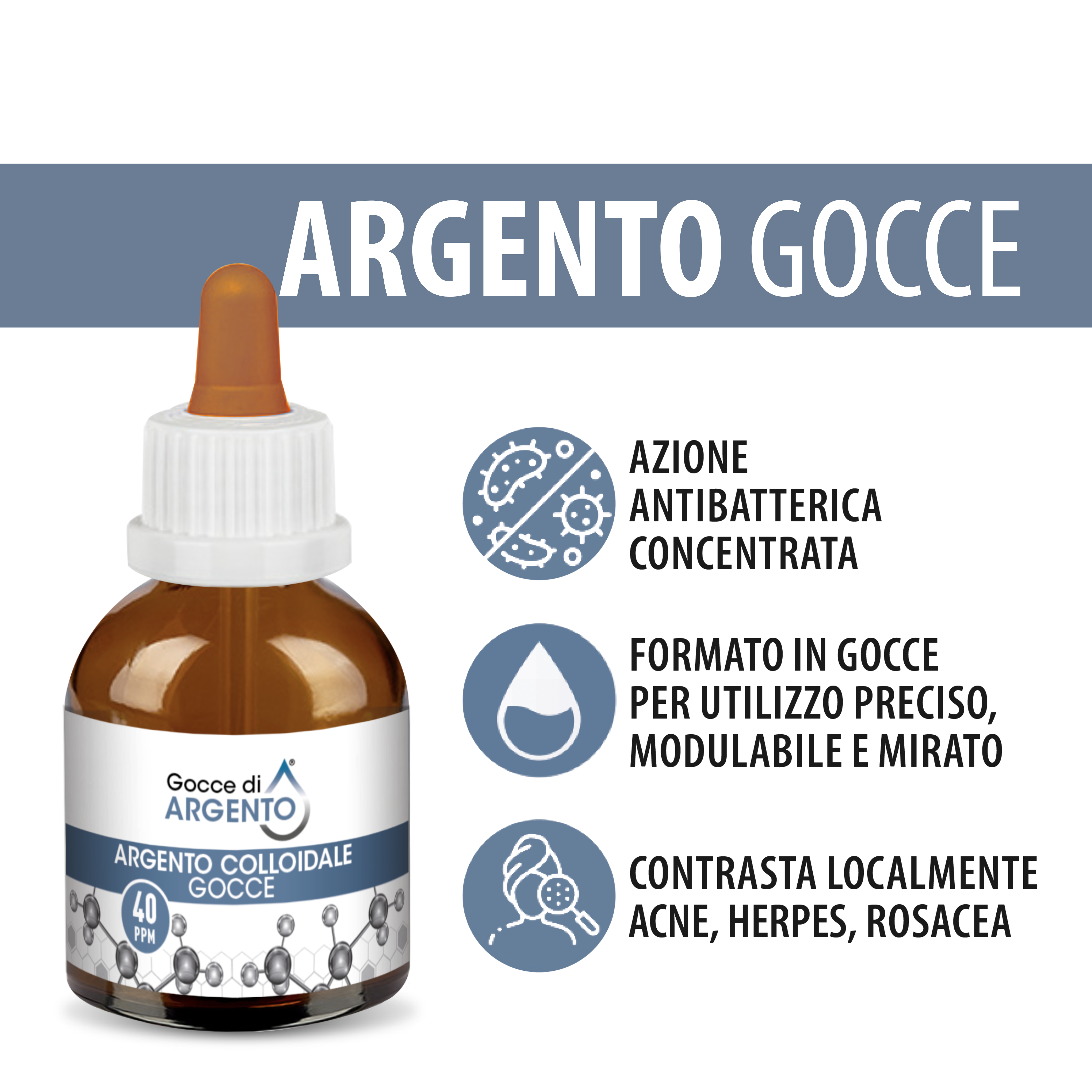 Argento colloidale in gocce sublinguali 40 ppm - 50 ml - Biomed Colloidali - Sito Ufficiale - Acquista quì i tuoi colloidali Spray