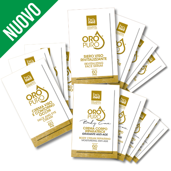 Omaggio Set provami Comestica ORO Puro - Biomed Colloidali - Sito Ufficiale - Acquista quì i tuoi colloidali Spray