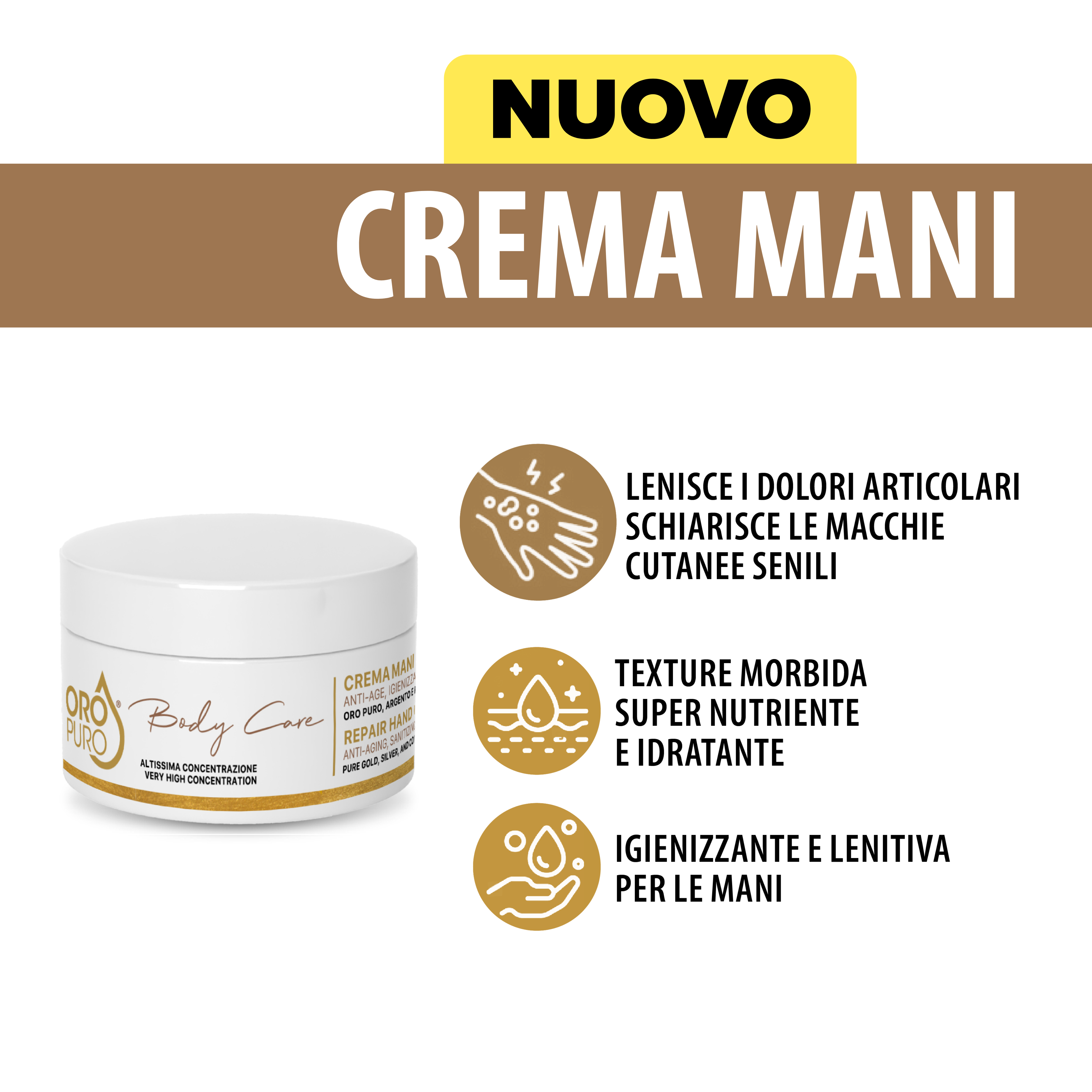 Crema mani comfort+ all'Oro puro, Argento e Rame - 100 ml Biomed - cosmetico all'Oro puro