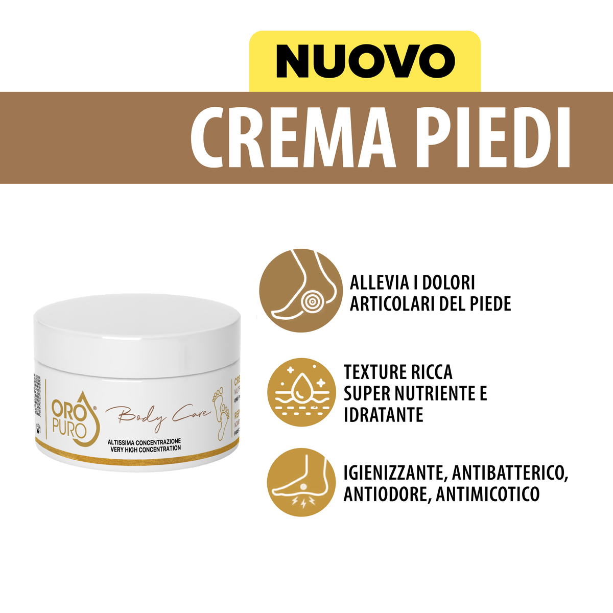 Crema para pies Comfort+ con Oro, Plata y Cobre puro 200 ml