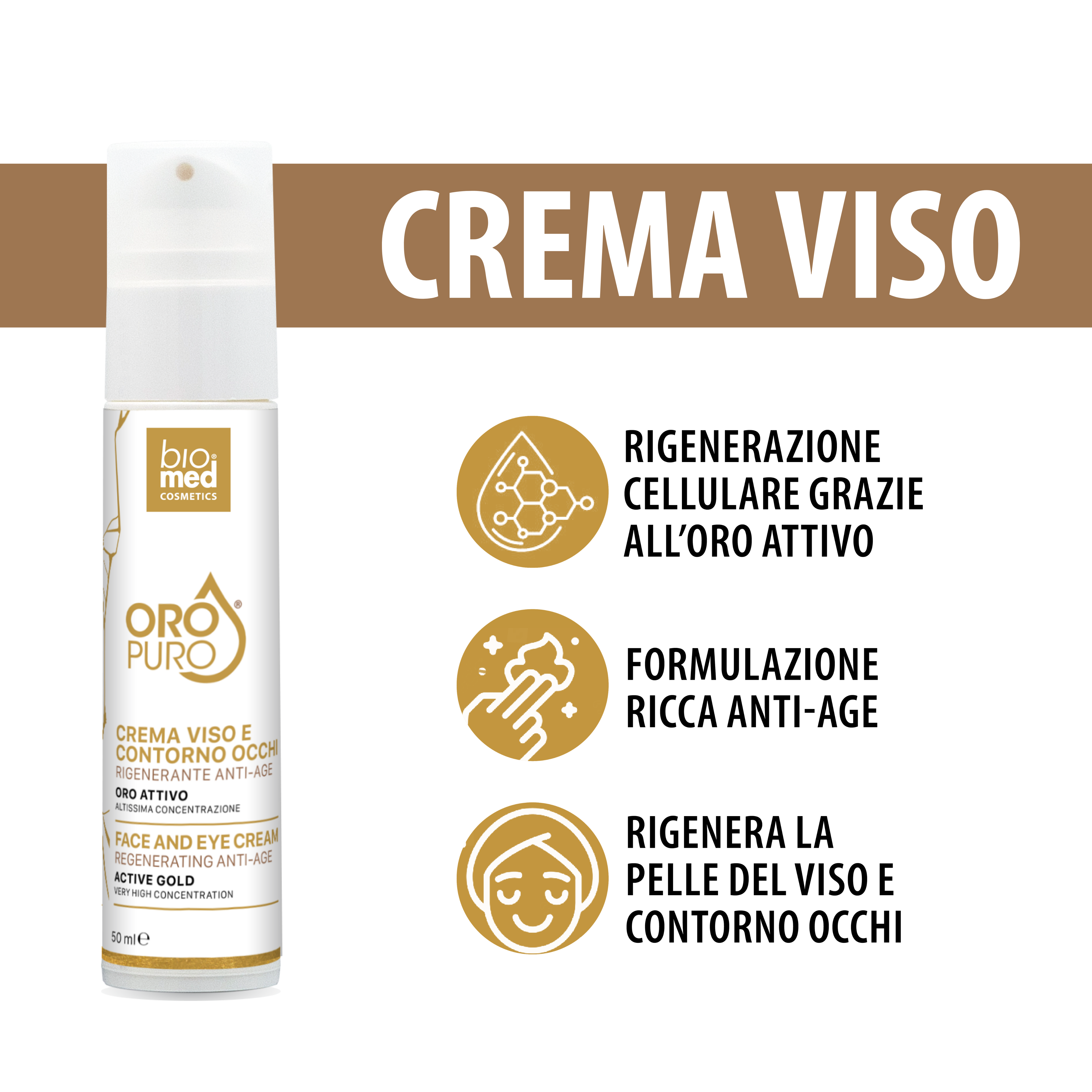 Pure Gold Gesichts- und Augenkonturcreme – 50 ml