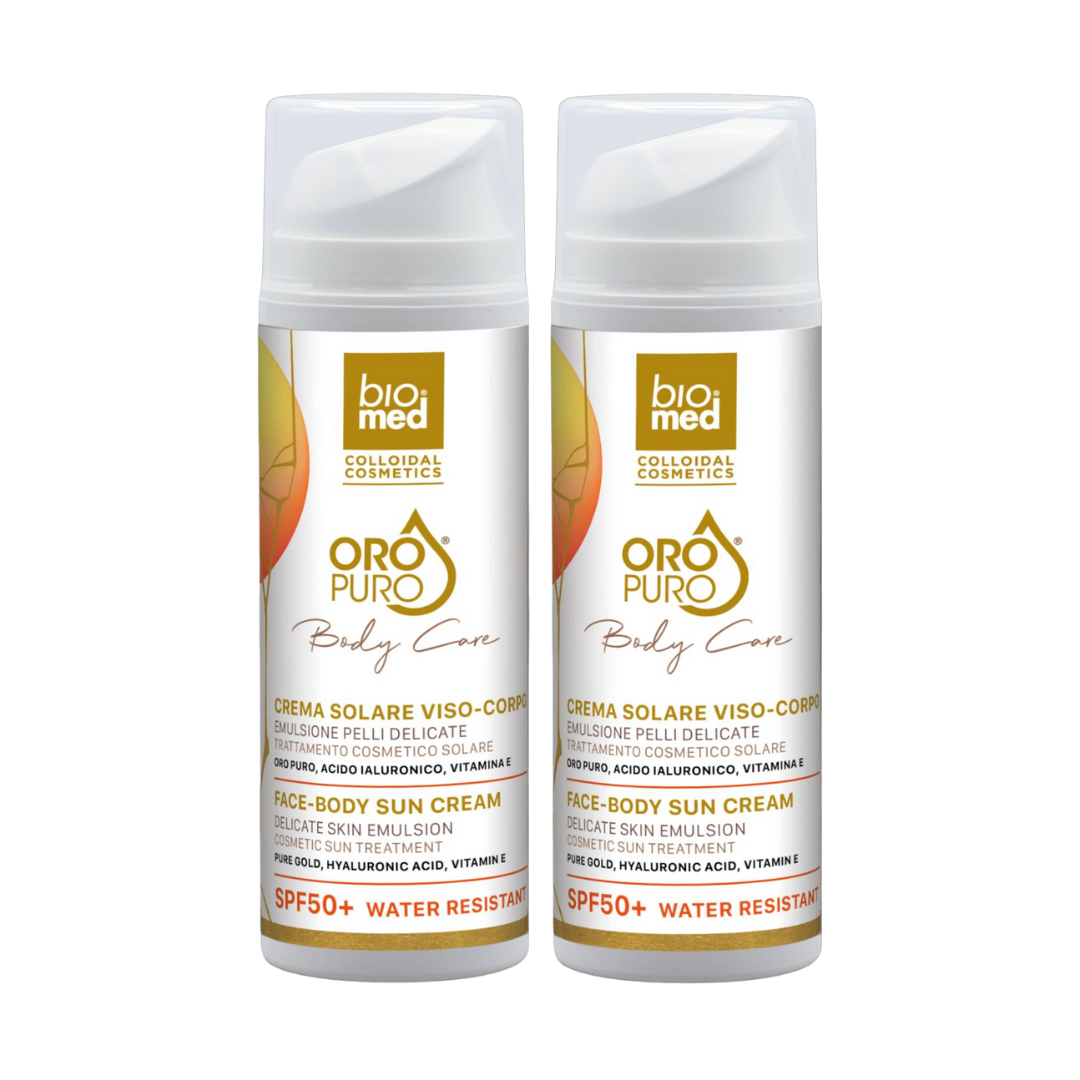 Crema Solare Viso-Corpo all’Oro Puro SPF50+ | Anti-age, Idratante e Ultra Protettiva - Biomed - Sito Ufficiale