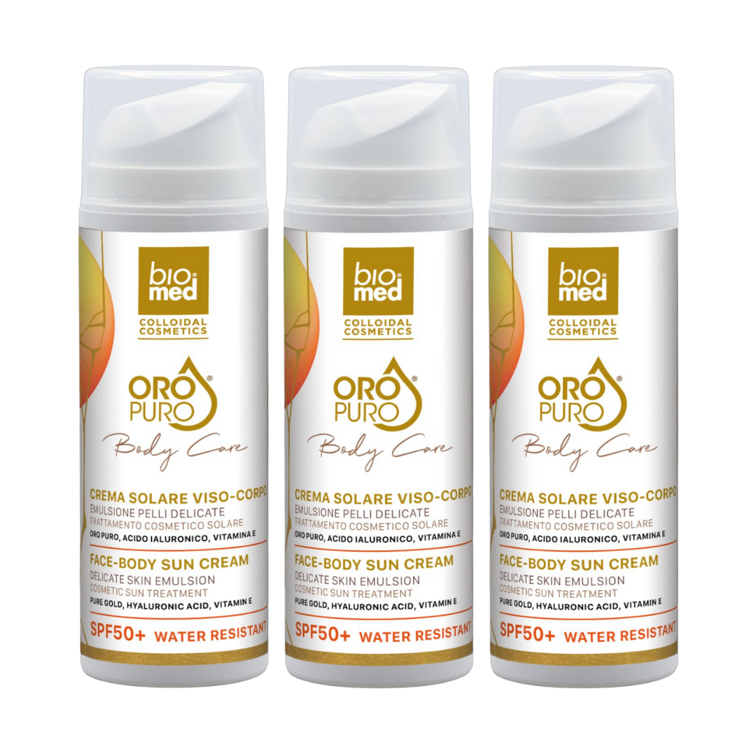 Crema Solare Viso-Corpo all’Oro Puro SPF50+ | Anti-age, Idratante e Ultra Protettiva - Biomed - Sito Ufficiale