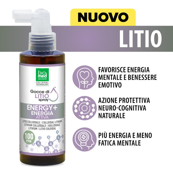 Serenity+ Energy+ Litio Colloidale spray: Equilibrio Psico-Fisico - 100 ml