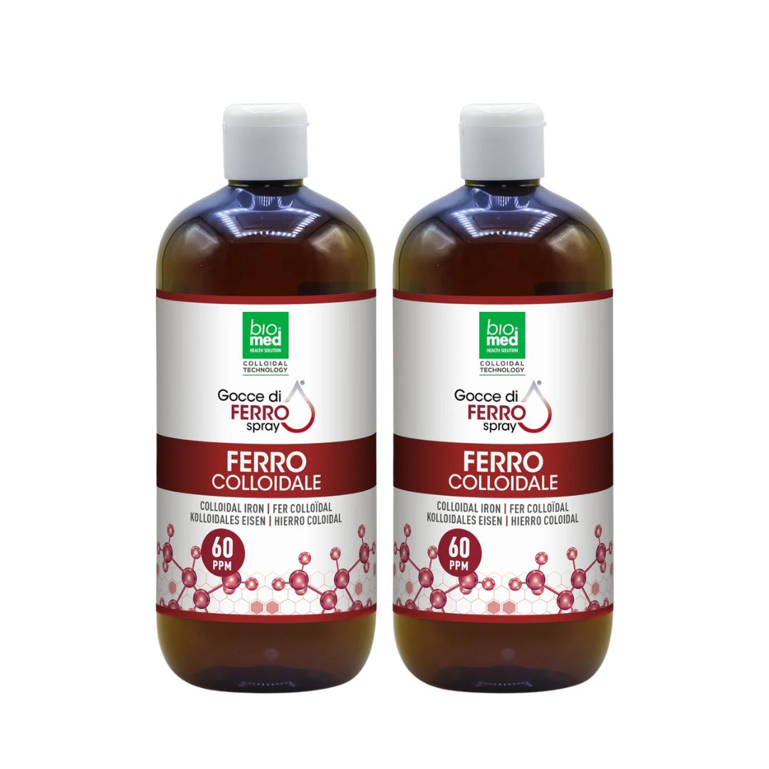 Confezione da 2 Ferro colloidale spray sublinguale Biomed 500 ml