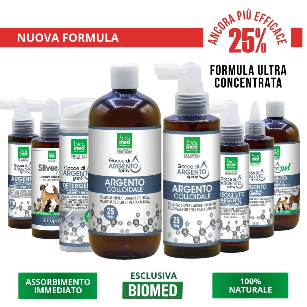 GAMMA ARGENTO ATTIVO - Ultra Concentrato - BIOMED - Biomed Colloidali - Sito Ufficiale - Acquista quì i tuoi colloidali Spray