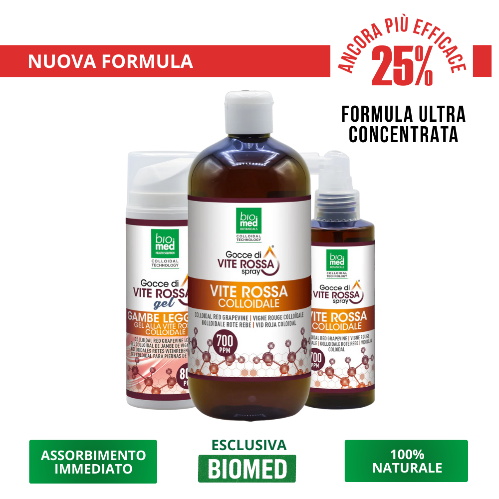 GAMMA VITE ROSSA ATTIVA ULTRA-CONCENTRATA - BIOMED 700ppm - Biomed Colloidali - Sito Ufficiale - Acquista quì i tuoi colloidali Spray
