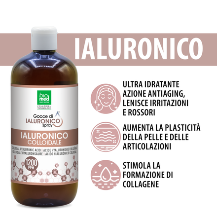 Spray sublingual hialurónico coloidal 1200 ppm - 500 ml
