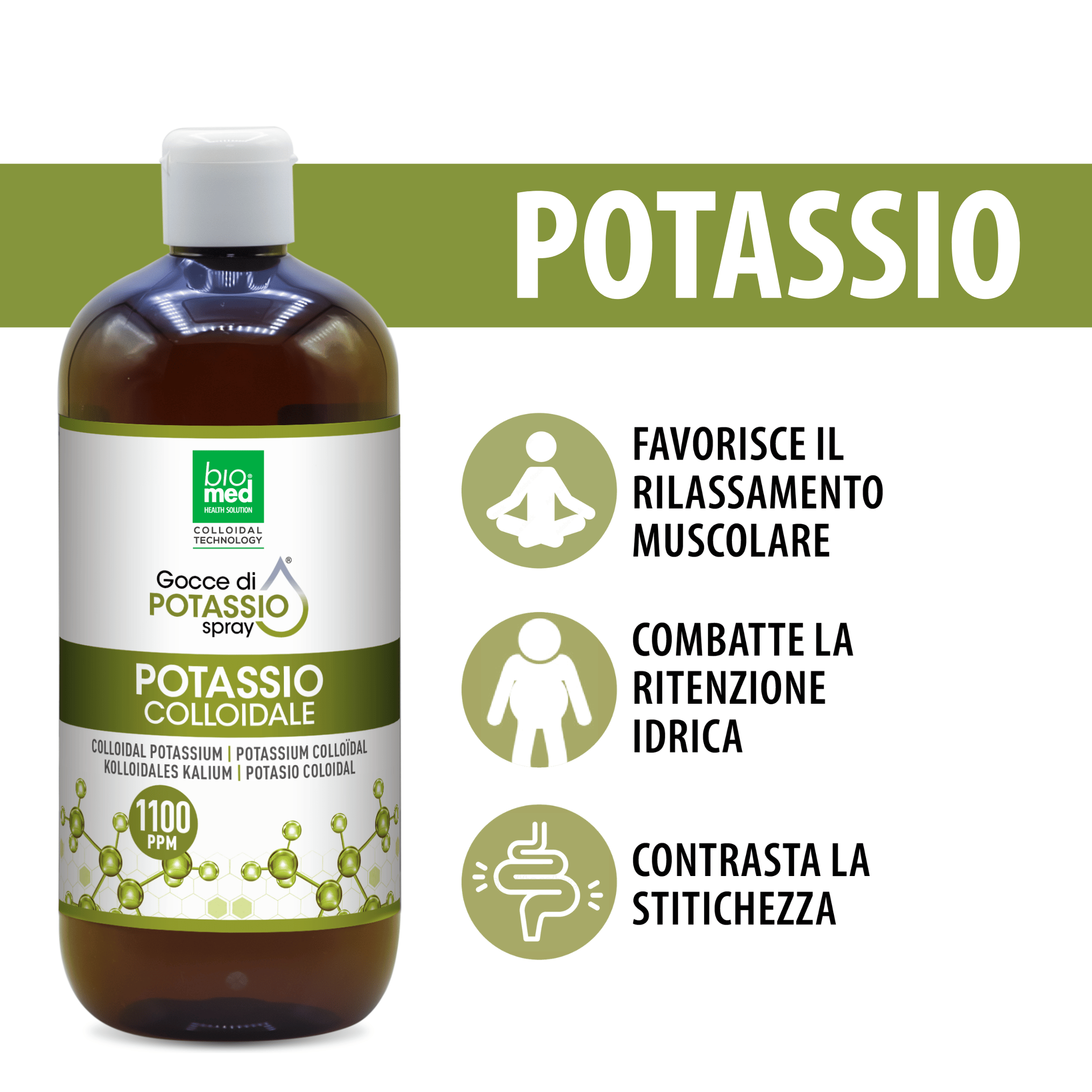 Potassio colloidale spray sublinguale 1100 ppm - 500 ml - Biomed Colloidali - Sito Ufficiale - Acquista quì i tuoi colloidali Spray